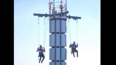  تاب سواری بر نوک برج میلاد!