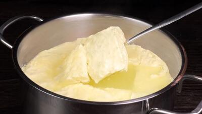  آموزش طرز تهیه یک کیلو پنیر خانگی با شیر و تخم مرغ (فیلم)