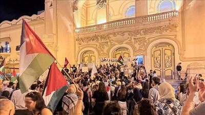  تجمع فعالان تونسی در حمایت از غزه