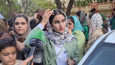 اعتراض بانوان طرفدار خیبر به مشکل بلیت‌فروشی بازی با پرسپولیس