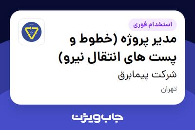 استخدام مدیر پروژه (خطوط و پست های انتقال نیرو) در شرکت پیمابرق