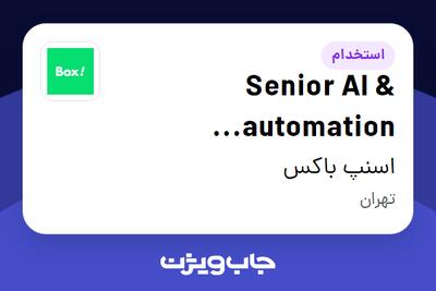  استخدام Senior AI   automation specialist در اسنپ باکس
