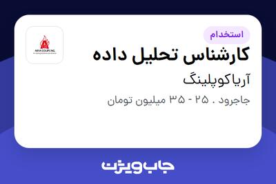  استخدام کارشناس تحلیل داده در آریاکوپلینگ