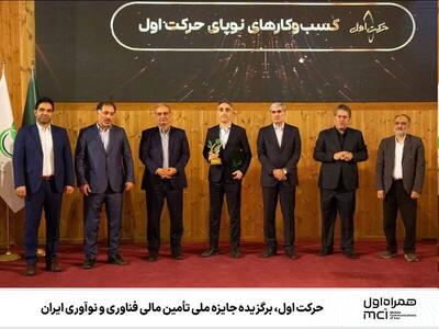  حرکت اول، برگزیده جایزه ملی تأمین مالی فناوری و نوآوری ایران