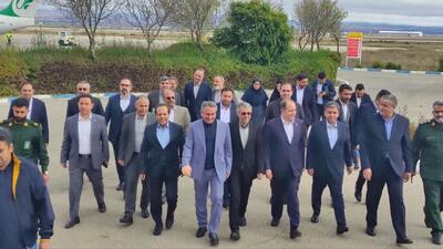  ورود وزیر جهاد کشاورزی و رئیس سازمان انرژی اتمی ایران به اردبیل