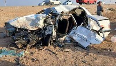  تصادف هولناک پژو با تیبا در جاده اهواز با ۶ کشته