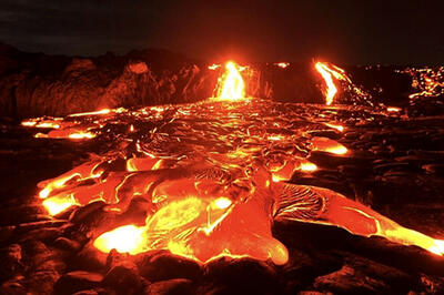  خروش خیره‌کننده آتشفشان در هاوایی