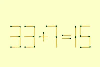  بازی فکری؛ ۹۰ درصد از باهوش‌ ها نمیتونن با 2 حرکت کبریت معادله ۱۵=۷+۳۳ رو درست کنن