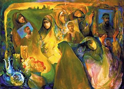  اجرای دیوارنگاره مرثیه مادران بر دیوار میدان انقلاب