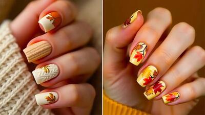  ۱۴ مدل طرح ناخن با الهام از برگ‌های پاییز که جلوه‌ای خاص به دستانتان می‌دهند - چی بپوشم
