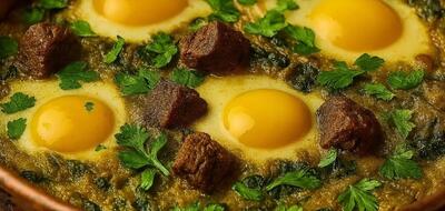  قورمه تخم مرغ صبحانه سنتی و خوشمزه و مقوی!