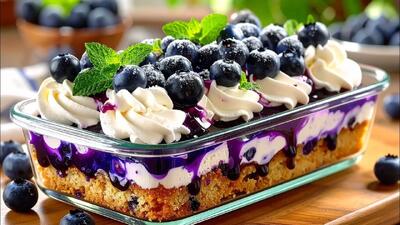  طرز تهیه تیرامیسو بلوبری ایتالیایی در ۵ دقیقه، بدون فر، خیلی ساده !