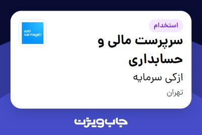  استخدام سرپرست مالی و حسابداری در ازکی سرمایه