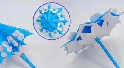  آموزش ساخت چتر کاغذی اوریگامی متحرک!