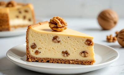  طرز تهیه چیزکیک گردویی، دسر نرم و خوشمزه