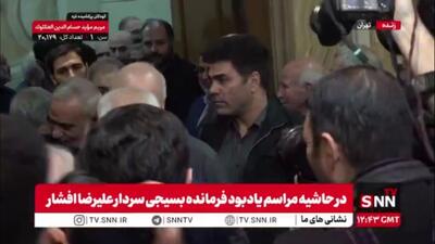  حضور محمد باقر قالیباف رئیس مجلس شورای اسلامی در مراسم یادبود فرمانده بسیجی، سردار علیرضا افشار