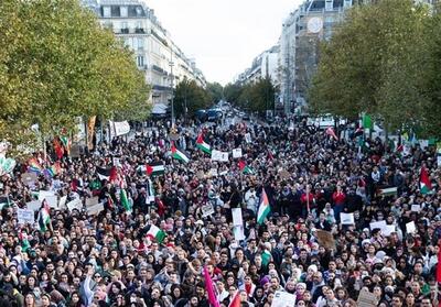 ببینید/ اعتراضات بزرگ طرفداران فلسطین در بارسلون اسپانیا - تسنیم