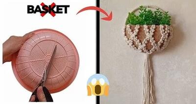  چه اتفاقی برای سبد قدیمی شما می افتد؟ (آویز دیواری مکرومه)