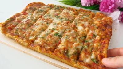  طرز تهیه پیتزا بدون خمیر پیتزا / فقط با سیب زمینی و مرغ پیتزا درست کنید