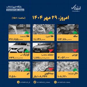 اینفوگرافیک / امروز ۲۹ مهر قیمت‌ها چقدر است؟