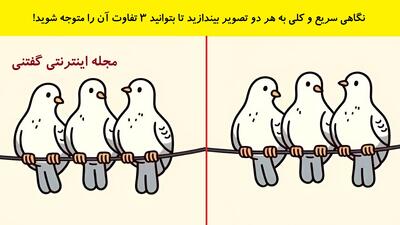  نگاهی سریع و کلی به هر دو تصویر بیندازید تا بتوانید 3 تفاوت آن را متوجه شوید!