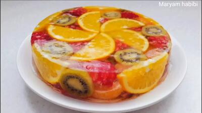  طرز تهیه کیک ژله میوه ای،آموزش دسر مجلسی و خوشمزه