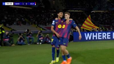  گل دوم بارسلونا به المپیاکوس (دبل فرمین لوپز)