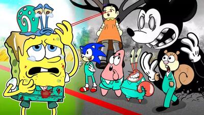  کارتون باب اسفنجی: اسکویید گیم هیجانی و سونیک و میکی موس