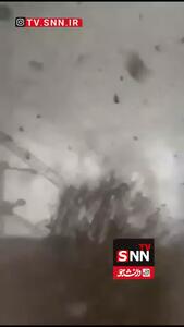  سقوط جرثقیل در پی طوفان