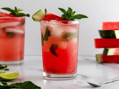  طرز تهیه موهیتو هندوانه هم با سودا و هم بدون آب گاز دار