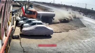  لحظه وحشتناک از کنترل خارج شدن کامیون