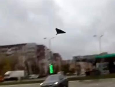لحظه برخورد پهپاد روس به یک ساختمان مسکونی در اوکراین