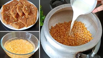  طرز تهیه حلوا زمستانی با دال عدس و شیر