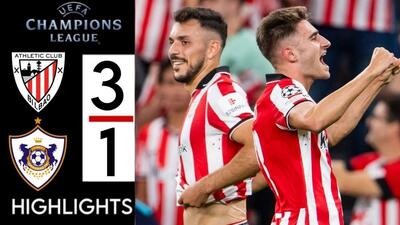 خلاصه بازی اتلتیک بیلبائو 3-1 قره باغ