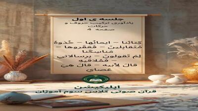  جلسه اول قرآن کلاس سوم دبستان _ صفحه 4 کتاب