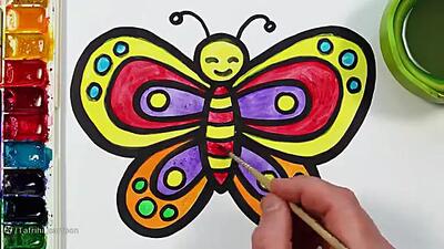  ایده نقاشی برای کودکان | آموزش گام به گام نقاشی پروانه