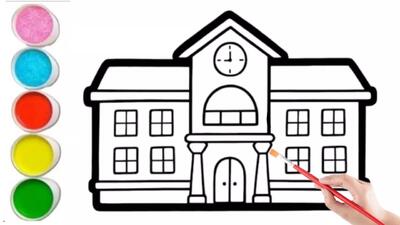  آموزش نقاشی ساده برای مدرسه | نقاشی ساده خانه برای کودکان