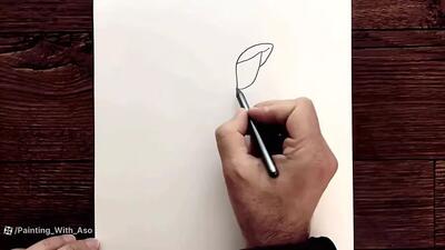  نحوه کشیدن گل رز آسان و گام به گام | نقاشی برای مدرسه طراحی آسان گل