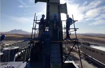  پیشرفت پروژه عظیم فولاد کردستان در قاب تصویر / آغاز مرحله دوم نصب اجزاء کوره