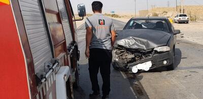  عکس/ تصادف و واژگونی ۳ دستگاه خودرو در سه‌راه گنبدلی سرخس