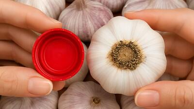  با این روش با یک درب بطری ساده سیرها را سریع پوست بکنید