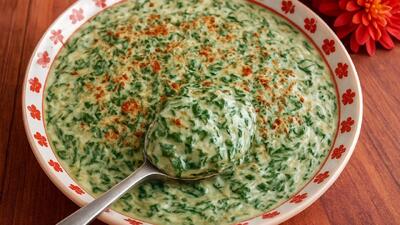  طرز تهیه اسفناج خامه ای؛ از این به بعد اسفناج رو فقط اینطوری درست کن!