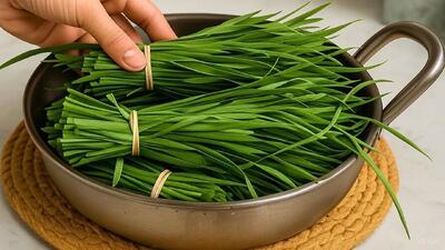  فقط با 3 دسته تره / غذای ساده، سریع و ارزون بدون نیاز به گوشت