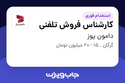  استخدام کارشناس فروش تلفنی - خانم در دامون پوز