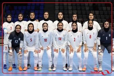 خوشحالی دختران ملی پوش فوتسال ایران پس از جشنواره گل تیم ملی مقابل میزبان در بازی های آسیایی جوانان بحرین