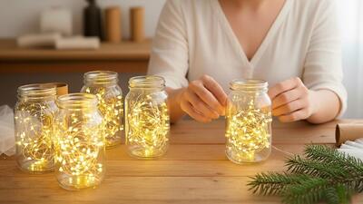  ایده خلاقانه برای ساخت هدیه کریسمس با استفاده از شیشه مربا و حلقه گل/ ایده زیبای کریسمس!