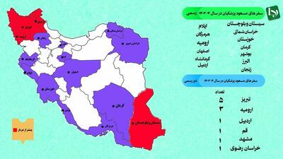  روایت آماری از توزیع عجیب سفرهای استانی در دولت چهاردهم/ ۵ سفر به تبریز و ۴ سفر به ارومیه