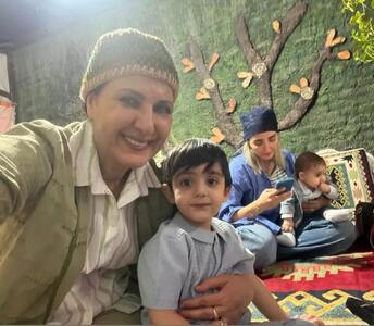  عکس/ خنده از ته دل فاطمه گودرزی در کنار نوه‌هایش | اقتصاد24