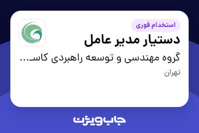 استخدام دستیار مدیر عامل - خانم در گروه مهندسی و توسعه راهبردی کاســـپـین