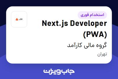  استخدام Next.js Developer (PWA) در گروه مالی کارآمد
